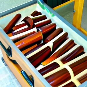 Пропитка деревянных рукояток ножей в вакуумной камере с льняным маслом