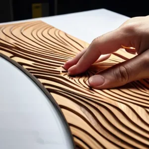 Проектирование и вырезание деревянных панелей с имитацией водной ряби